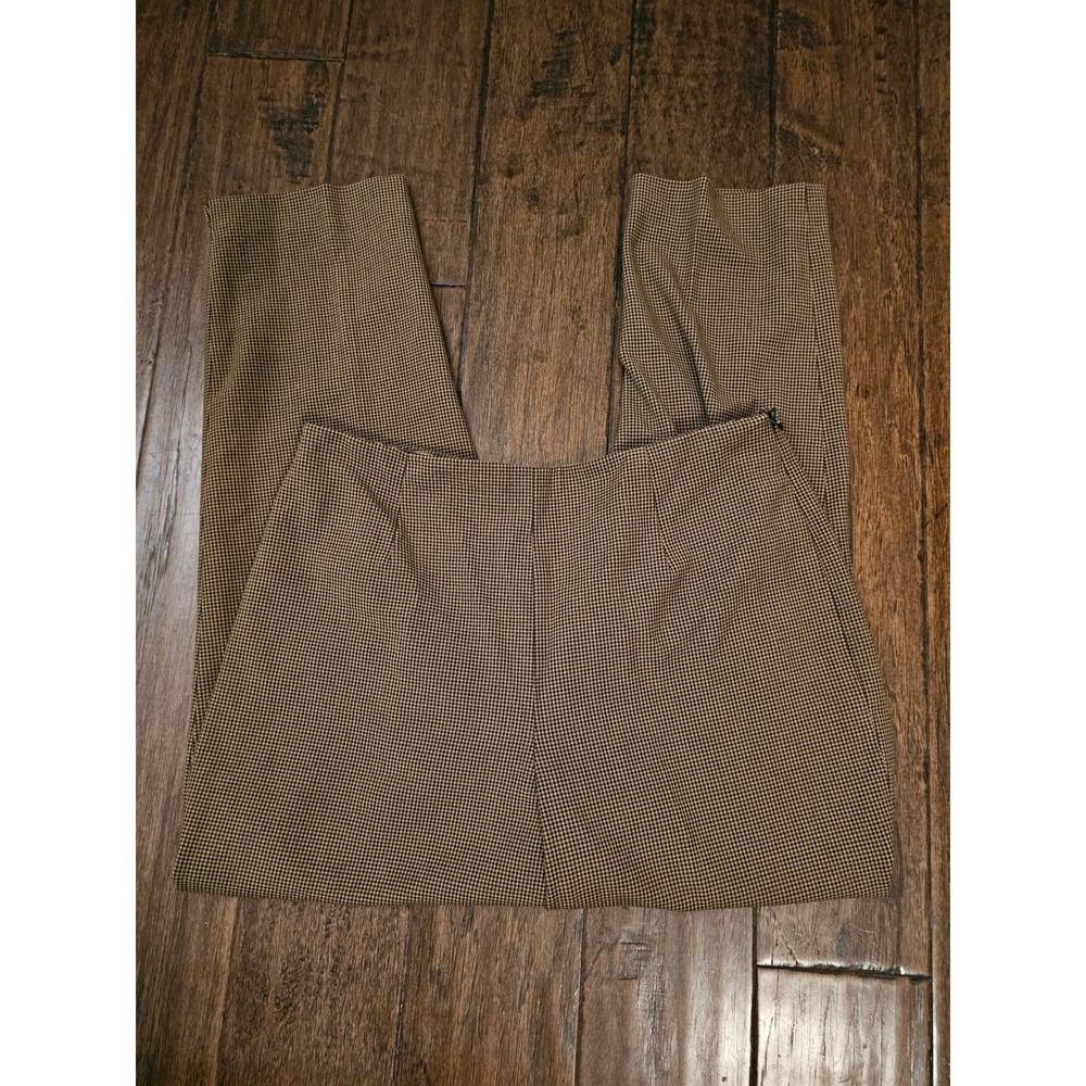 Business Casual Brown Houndstooth Dress Pants Dark Academia Beige Chic 12P Artsy